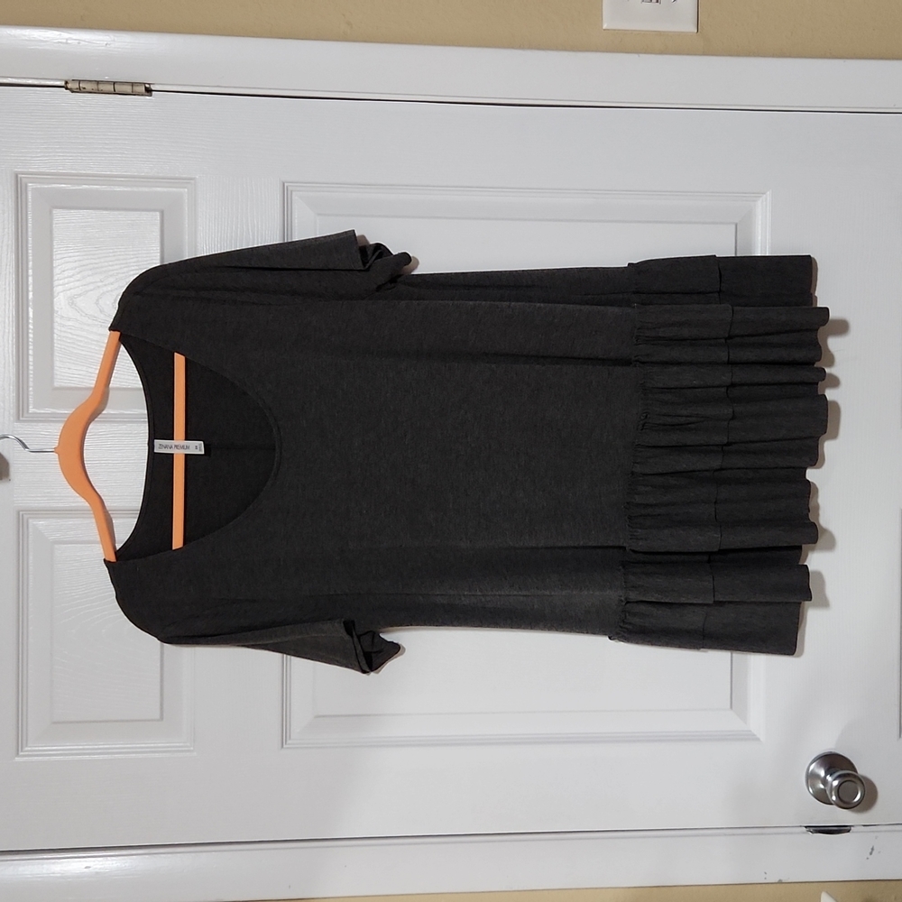 Gray babydoll blouse